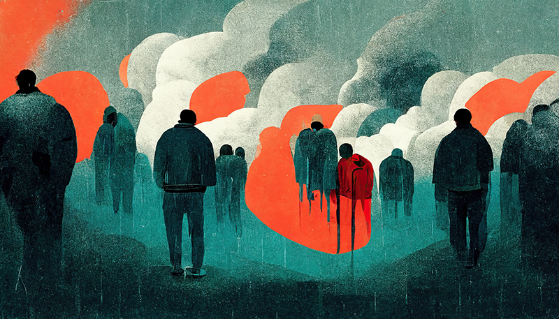 Illustrasjon, relieffer av mennesker
