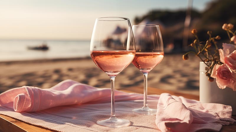 Vinglass på stranden